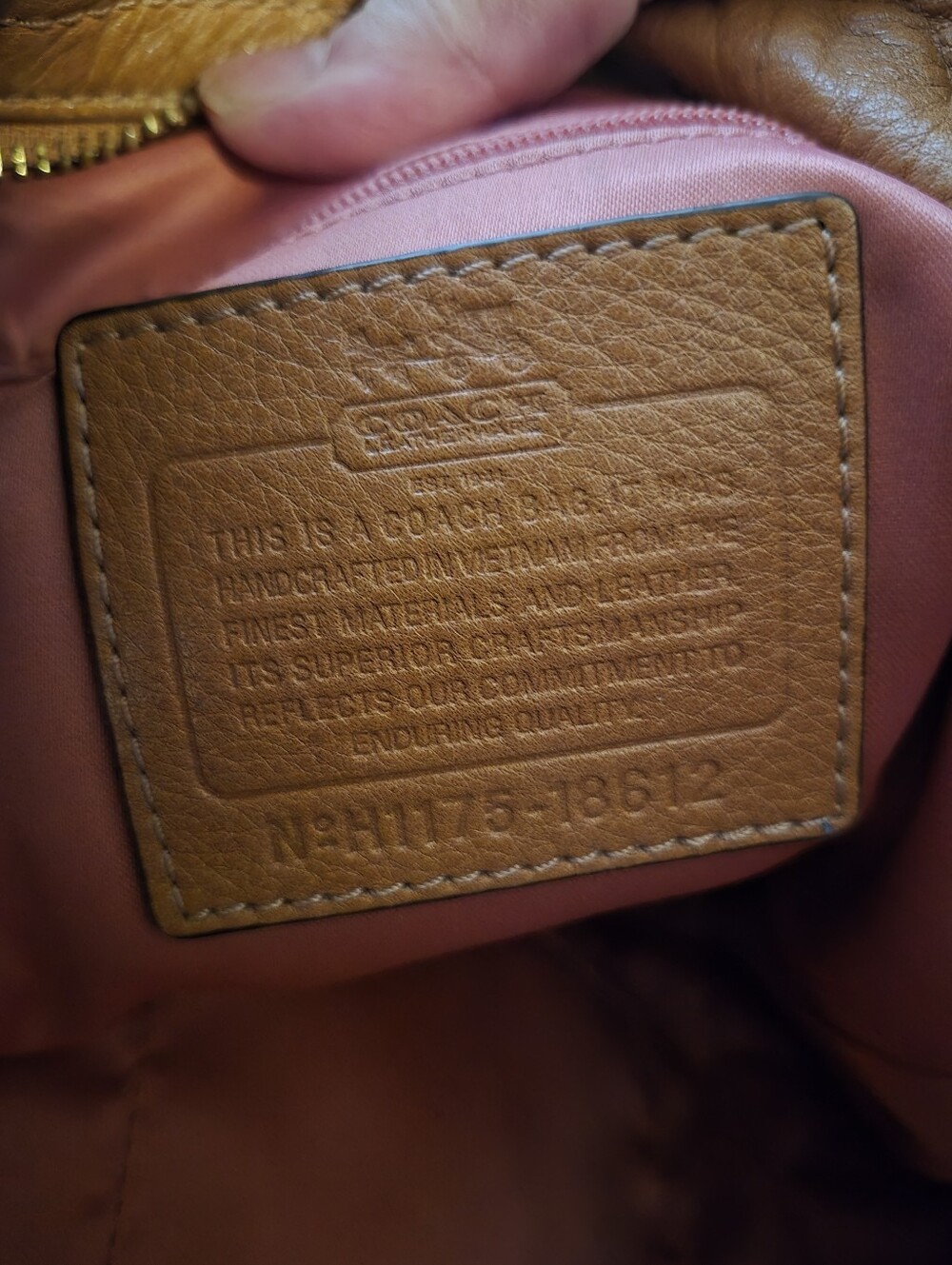 Coach Madison Abigail #18612 Pebbled Leather Hobo Bag in Saddle Tan - Picture 12 of 13
